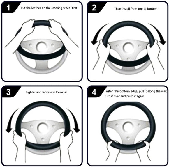 Steering Wheel Cover for Honda Jazz 2002 - 2008 (GD/GE) - Black Microfiber Leather - Circle 38 cm