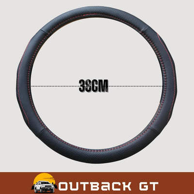 Steering Wheel Cover for Honda Jazz 2002 - 2008 (GD/GE) - Black Microfiber Leather - Circle 38 cm - 0