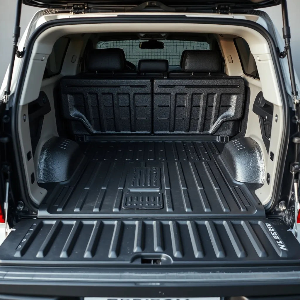 Rubber anti-slip mat fitted in the cargo area of a Mitsubishi Triton pickup