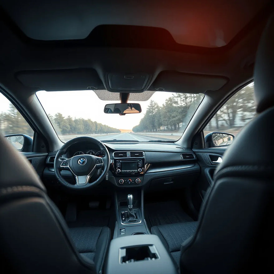 Textured anti-slip floor accessory in a car footwell improving grip and traction while driving