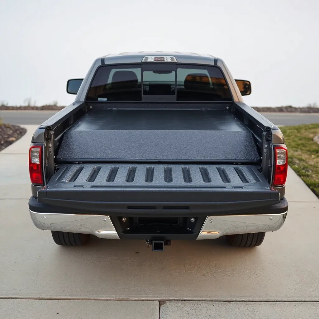 Heavy-duty pickup truck with a securely fitted protective cover over the cargo bed