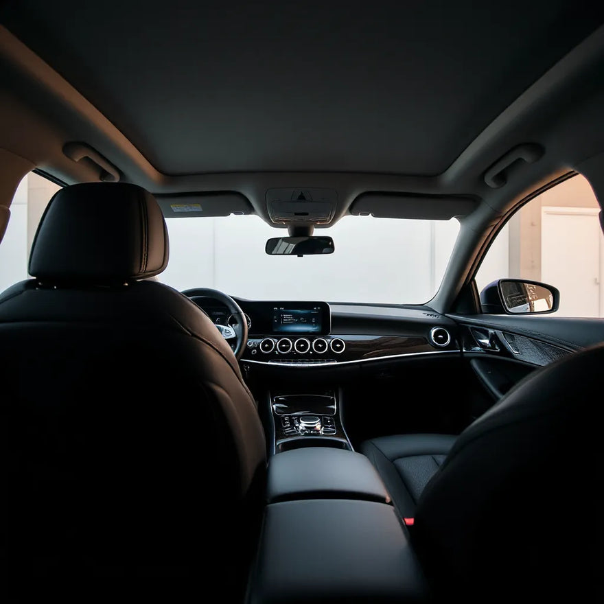 Luxury Mercedes-Benz interior with premium leather seats and ambient lighting for a comfort-focused upgrade.