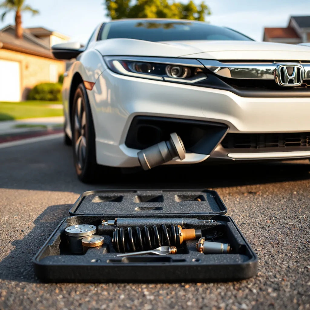 Clean Honda sedan with focus on wheel, brakes, and upgrade parts for a smoother daily drive