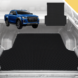 6D Pro Ute Tub Mat for Isuzu D-Max Crew Cab (RT50/85) 2011-2020 (with Spray on Liner or no Liner) - Black - Full Set