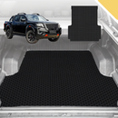 6D Pro Ute Tub Mat for Nissan Navara Dual Cab Pro-4X 2022-Current (with Factory Plastic tub Liner) - Black - Full Set-1