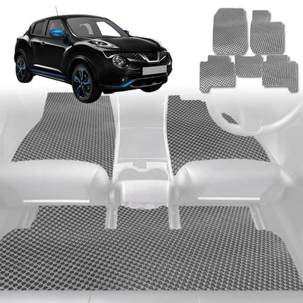 6D Diamond Car Floor Mats for Nissan JUKE 2013 - 2019 F15 - Custom-Fit Carpet Liner - 0