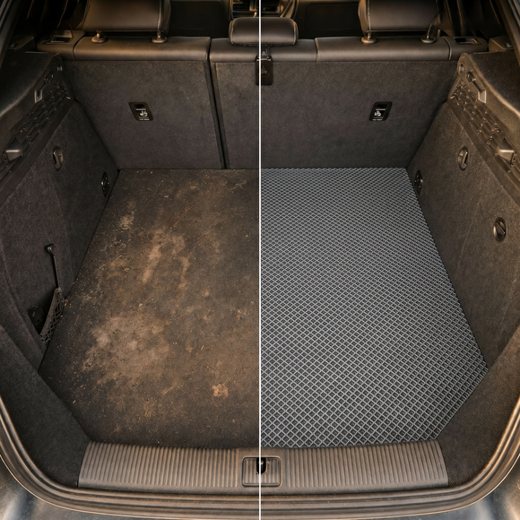 6D Diamond Car Boot Cargo Mat for Isuzu MU-X 2021 - Current RJ - Heavy Duty Carpet Liner - All-Weather Resistance - Easy to use - Odorless Material - Black & Grey