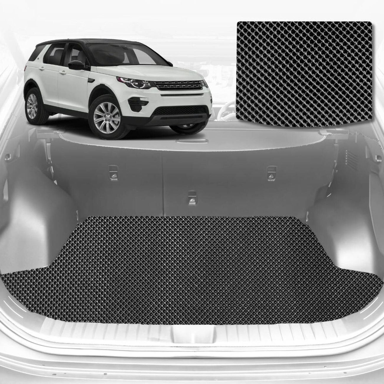 6D Diamond Car Boot Mat for Land Rover Discovery Sport 2014 - 2019 L550 (3rd Row folded/5 seater) - Heavy Duty Carpet Liner