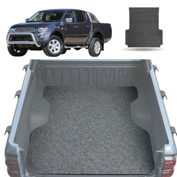 Honeycomb UTE Tub Mat Tray Liner for Mitsubishi Triton Double Cab (ML 2006-2009) (MN 2009-2015) (with Spray On Liner or No Liner) - Black & Grey - 0