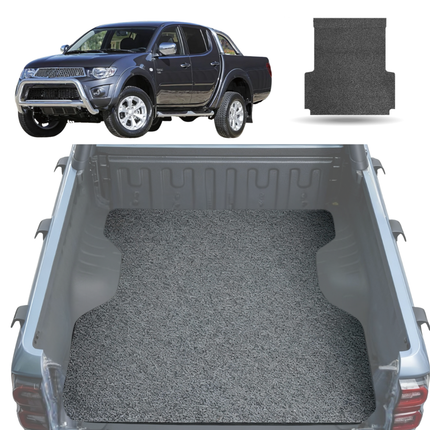 Honeycomb UTE Tub Mat Tray Liner for Mitsubishi Triton Double Cab (ML 2006-2009) (MN 2009-2015) (with Spray On Liner or No Liner) - Black & Grey - 0