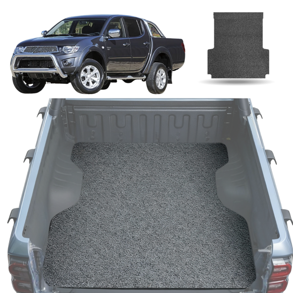 Honeycomb UTE Tub Mat Tray Liner for Mitsubishi Triton Double Cab (ML 2006-2009) (MN 2009-2015) (with Spray On Liner or No Liner) - Black & Grey