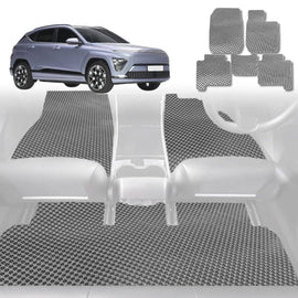 6D Diamond Car Floor Mats for Hyundai Kona 2017 - 2023 (OS) - Custom-Fit Carpet Liner - 0