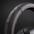 Steering Wheel Cover for Kia Picanto 2017 - Current (JA) - Black Microfiber Leather - Circle 38 cm-3