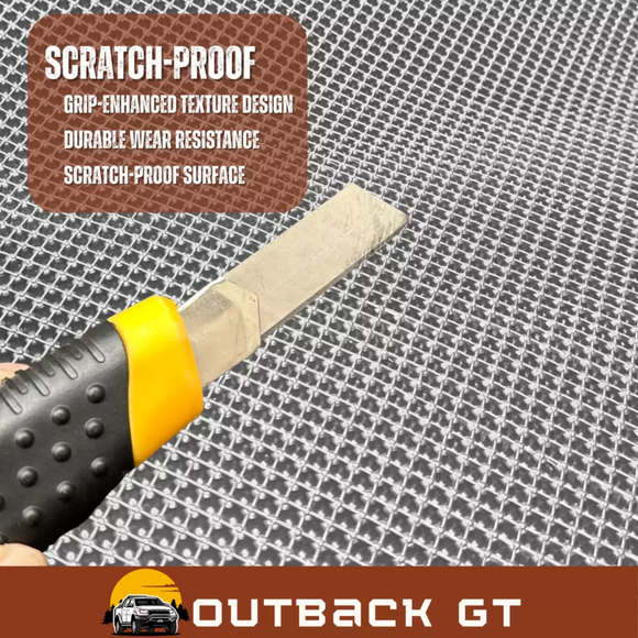 6D Diamond Ute Tub Mat for Nissan Navara Dual Cab 2015 - Current (NP300/D23 STX with rear cupholder) - Black & Grey