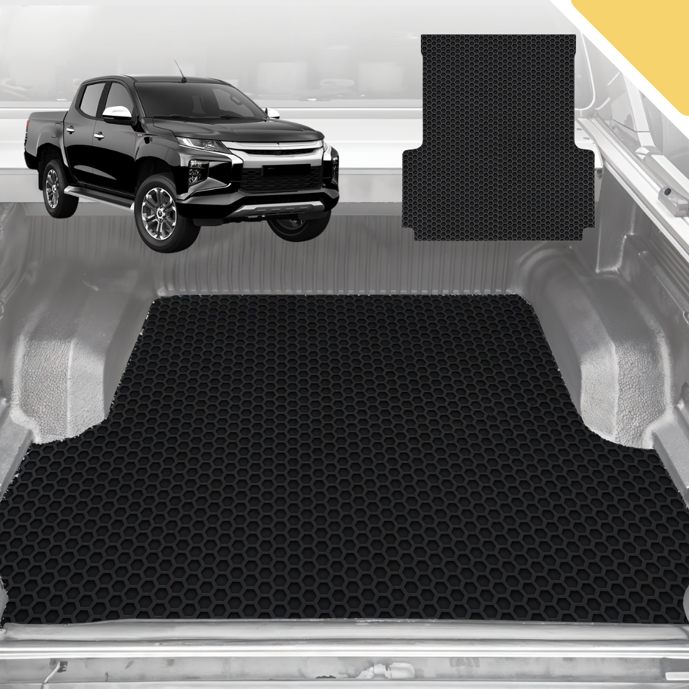 6D Pro Ute Tub Mat for Mitsubishi Triton Double Cab (MQ-MR) 2015-2023 (With Spray On Liner or No Liner) - Black