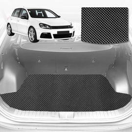 6D Diamond Car Boot Mat for VolksWagen Golf 2013 - 2021 Hatch/Wagon (MK7) (Wagon) - Heavy Duty Carpet Liner