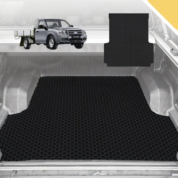 6D Pro Ute Tub Mat for Ford Ranger (PJ-PK) Single Cab 2006-2011 (With Spray On Liner or No Liner) - Black - Full Set