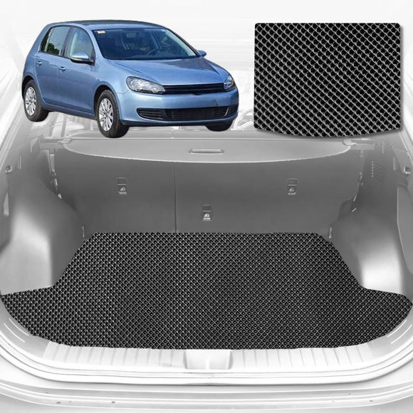 6D Diamond Car Boot Mat for VolksWagen Golf 2009 - 2013 Hatch/Wagon (MK6) (Hatch) - Heavy Duty Carpet Liner