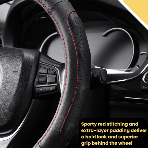 Steering Wheel Cover Pro Extra Layer for Mitsubishi Pajero 2006-2021 (NS/NT/NW/NX) - Breathable & Anti-Slip - Circle 38 cm