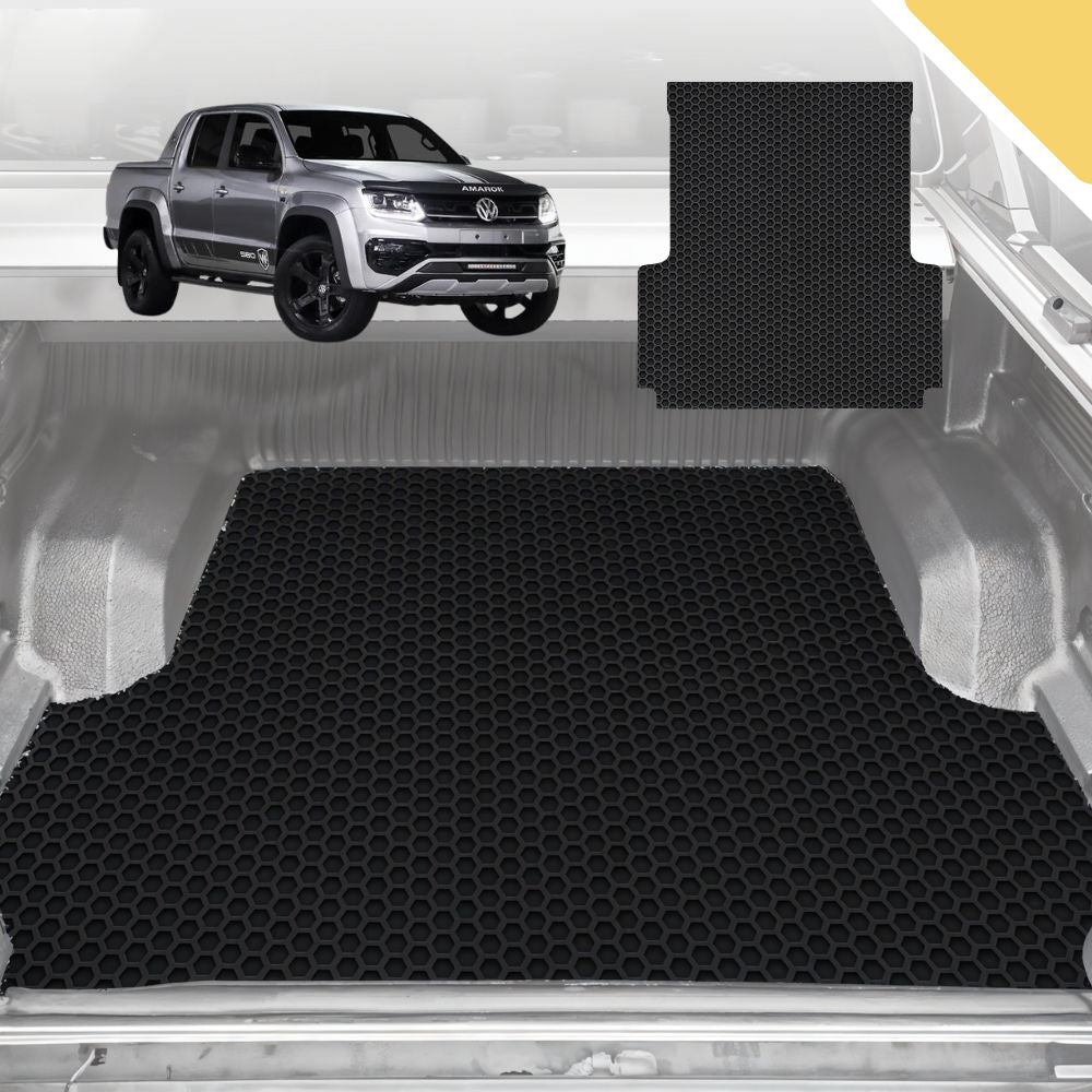6D Pro Ute Tub Mat for VolksWagen Amarok Dual Cab 2022-Current (With Factory Plastic Tub Liner) - Black