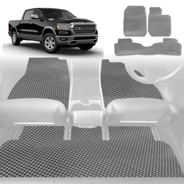 6D Diamond Car Floor Mats for RAM 1500 Laramie 2019 - Current (DT) - Custom-Fit Carpet Liner - 0