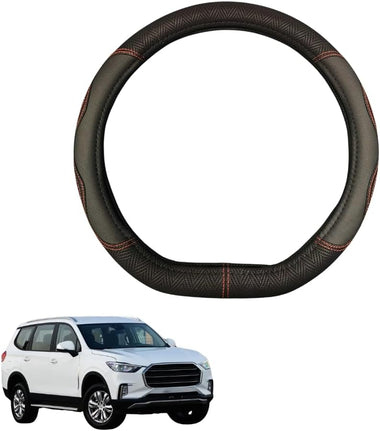 Steering Wheel Cover for LDV D90 2017 - 2024 - Black Microfiber Leather -D-Shape  38 cm