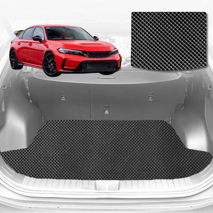 6D Diamond Car Boot Mat for Honda Civic 2012 - 2016 (Sedan, 9th Gen) (Hatch) - Heavy Duty Carpet Liner