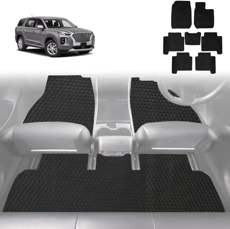 6D Diamond Car Floor Mats for Hyundai Palisade 2021 - Current 7 Seater - Custom-Fit Carpet Liner