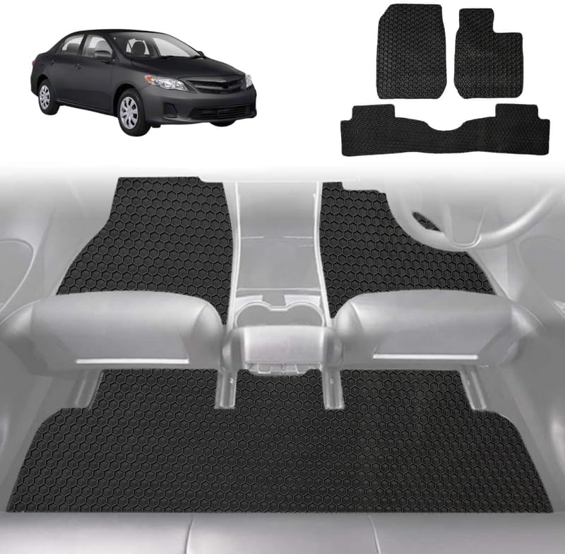 6D Diamond Car Floor Mats for Toyota Corolla 2007 - 2012 Hatch/Sedan (E140/150) - Custom-Fit Carpet Liner