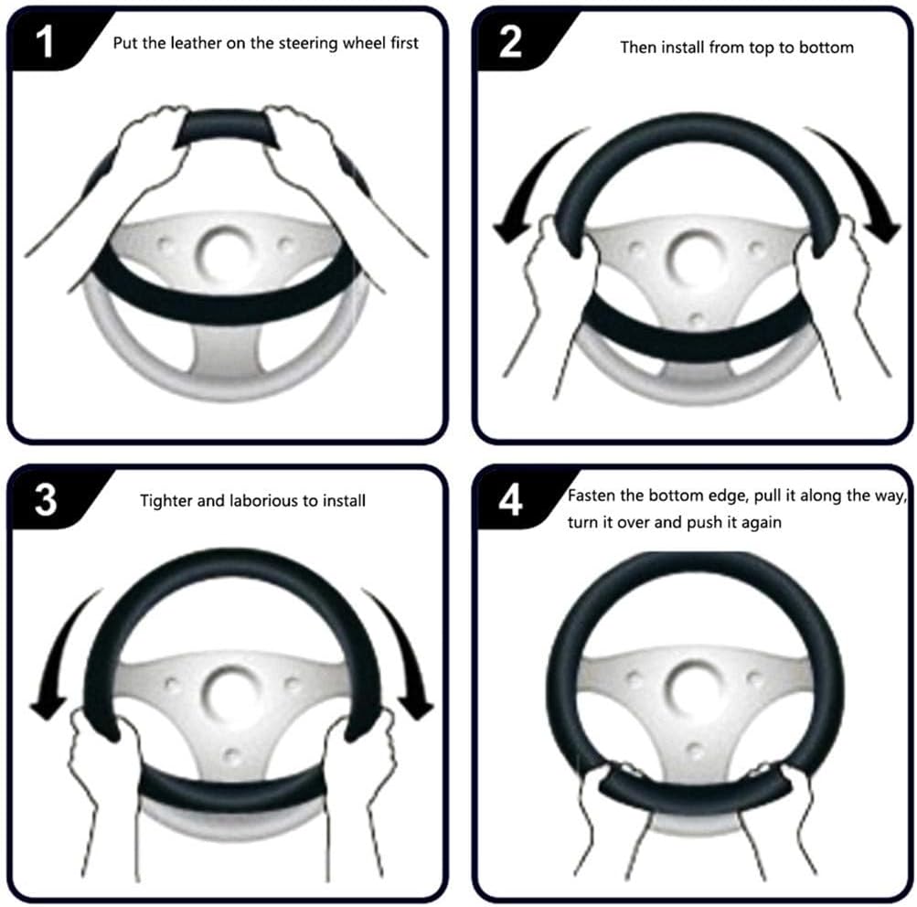 Steering Wheel Cover for GWM Haval Jolion 2020 - Current A01 - Black Microfiber Leather - Circle 38 cm
