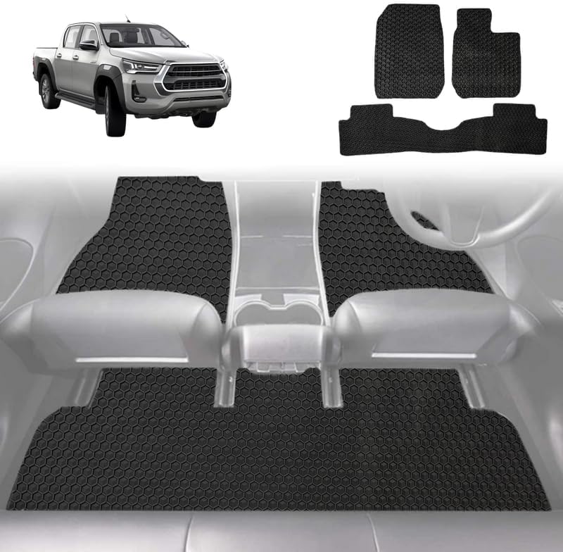 6D Diamond Car Floor Mats for Toyota Hilux Double Cab 2015 - Current - Custom-Fit Carpet Liner