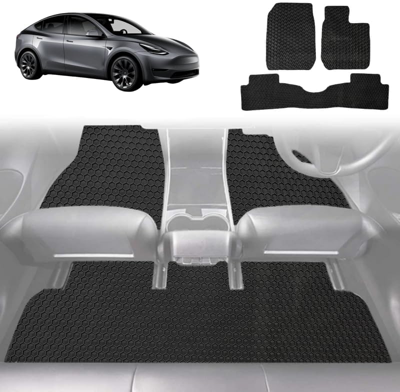 6D Diamond Car Floor Mats for Tesla Model Y 2022 - Current - Custom-Fit Carpet Liner