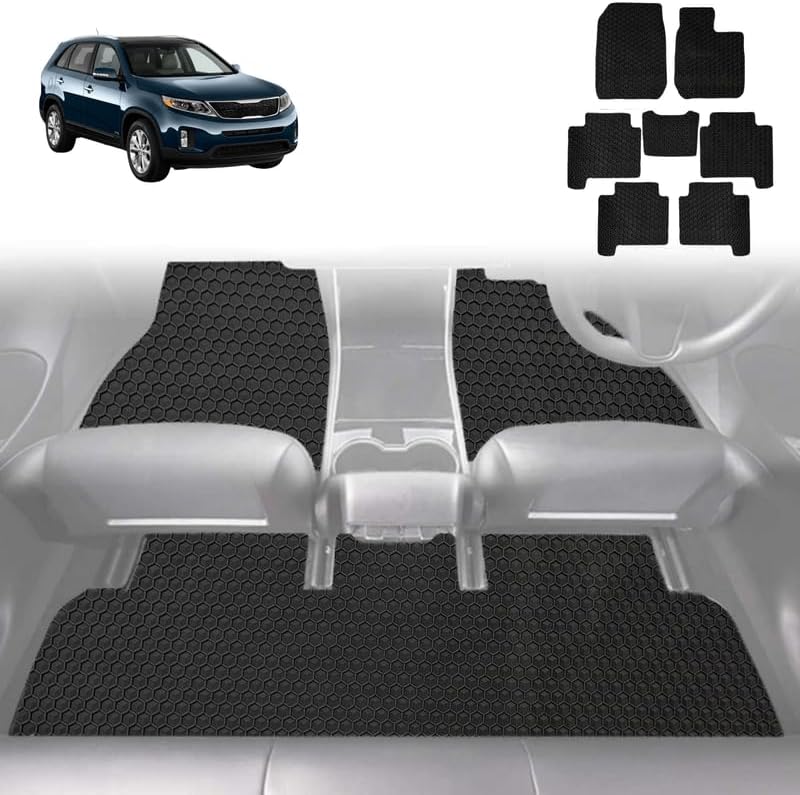 6D Diamond Car Floor Mats for Kia Sorento 2009 - 2015 (XM) - Custom-Fit Carpet Liner