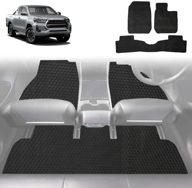 6D Diamond Car Floor Mats for Toyota Hilux Double Cab 2005 - 2015 - Custom-Fit Carpet Liner