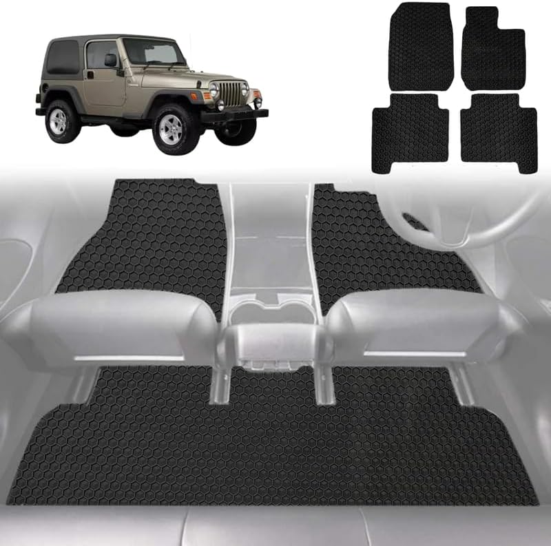 6D Diamond Car Floor Mats for Jeep Wrangler 1996 - 2006 (TJ) - Custom-Fit Carpet Liner