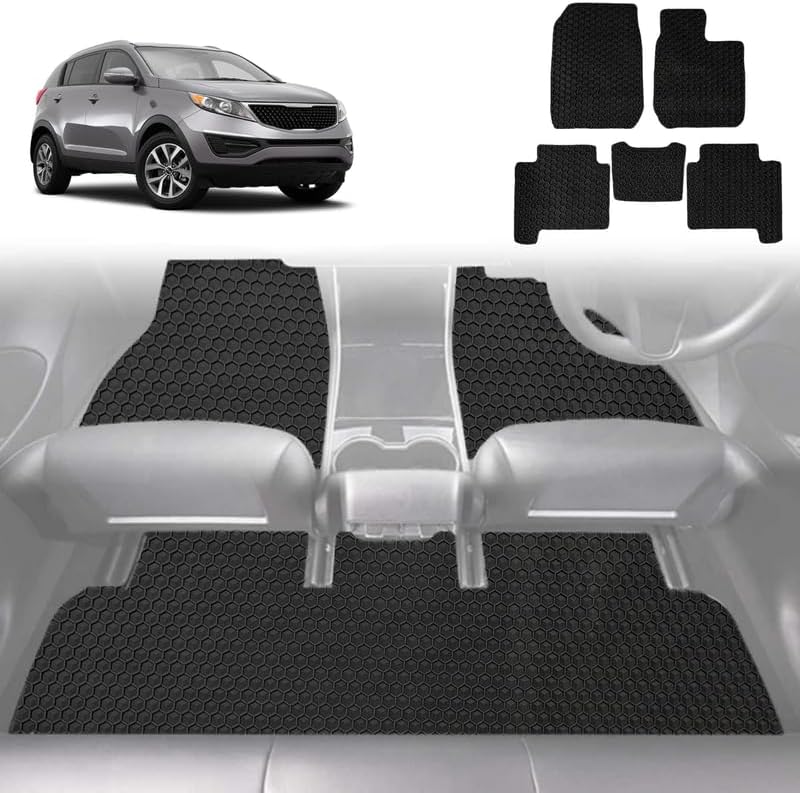 6D Diamond Car Floor Mats for Kia Sportage 2010 - 2015 - Custom-Fit Carpet Liner