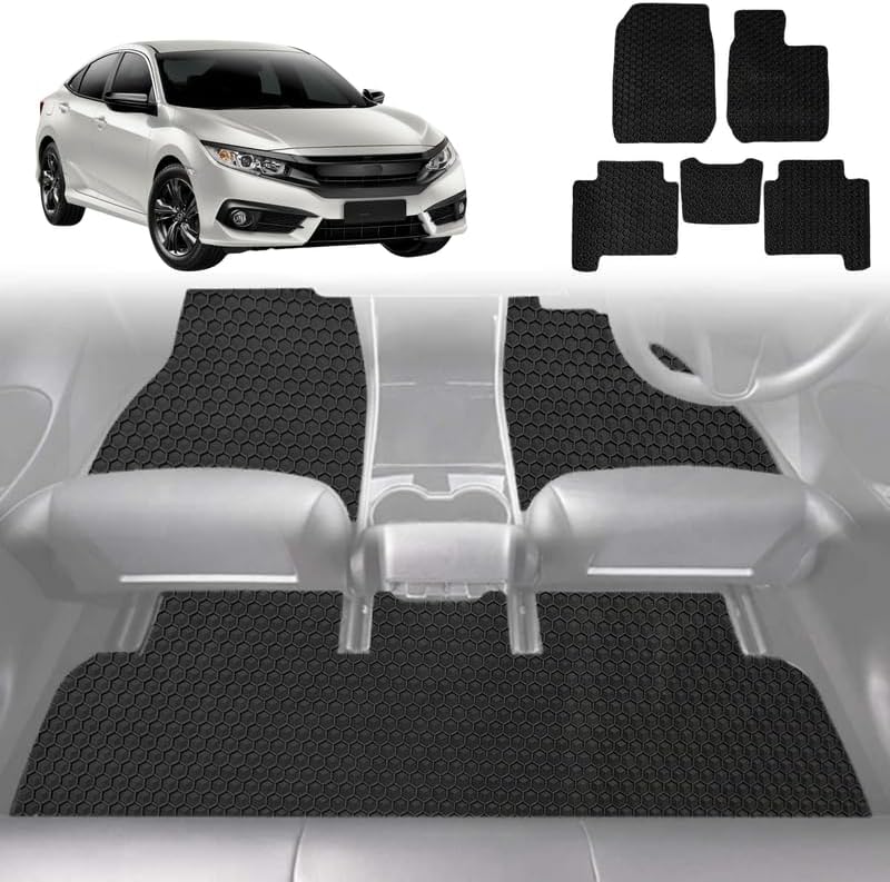 6D Diamond Car Floor Mats for Honda Civic 2016 - 2021 (10th Gen) - Custom-Fit Carpet Liner