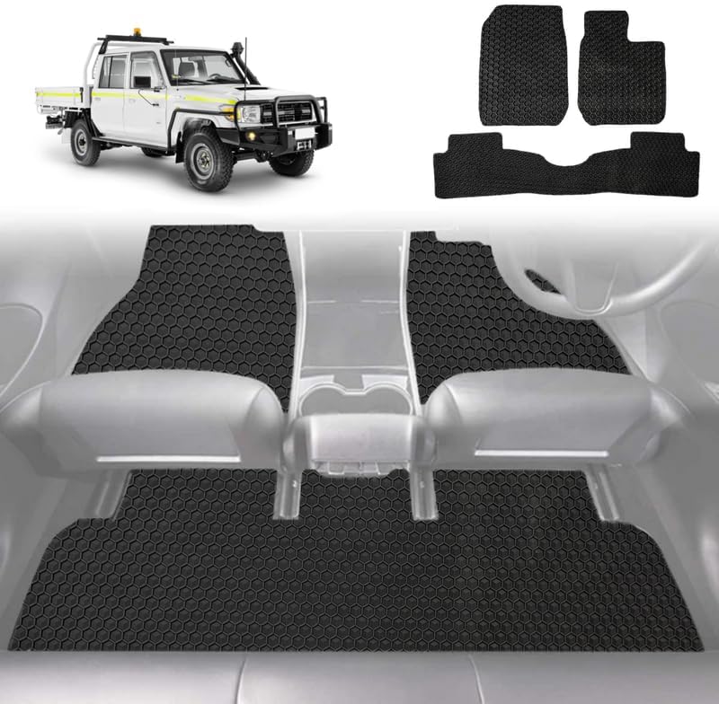 6D Diamond Car Floor Mats for Toyota LandCruiser 79 Series Double Cab 2012 - Current - Custom-Fit Carpet Liner