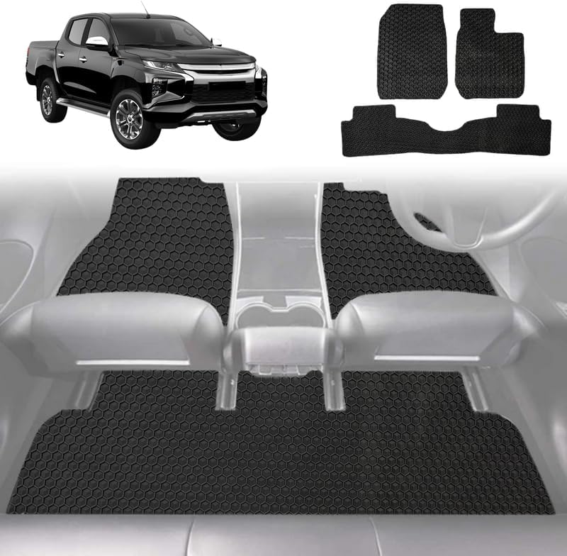 6D Diamond Car Floor Mats for Mitsubishi Triton Club Cab 2015 - 2023 (MQ MR) - Custom-Fit Carpet Liner