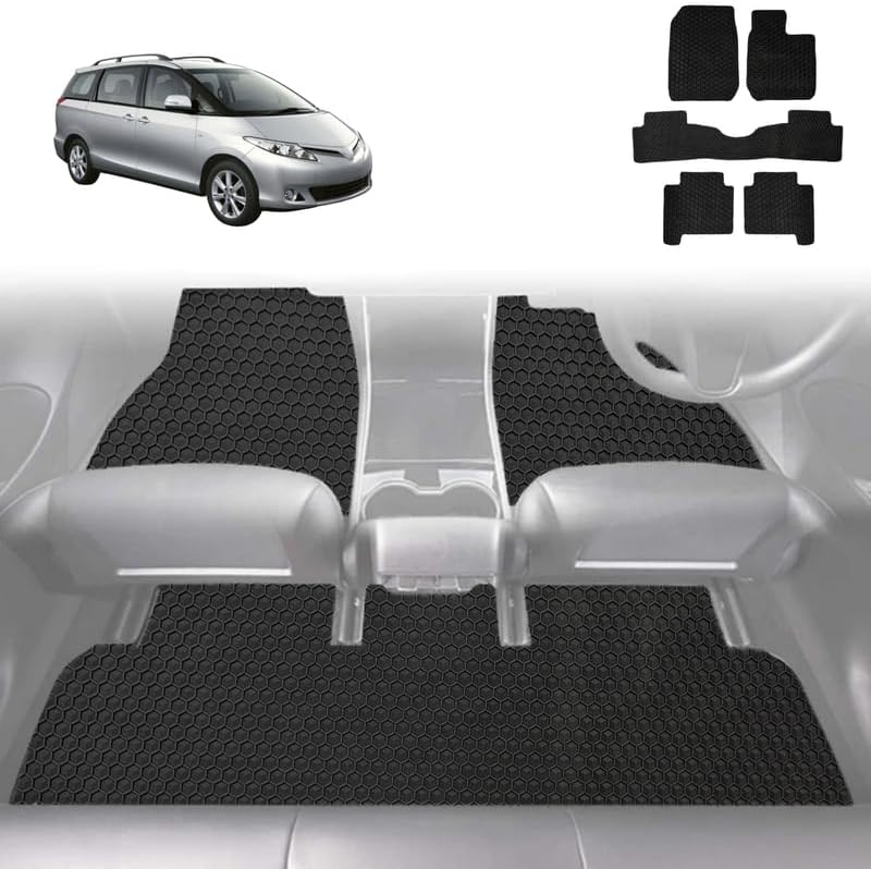 6D Diamond Car Floor Mats for Toyota Tarago 2006 - 2020 (Estima) 8 Seater - Custom-Fit Carpet Liner