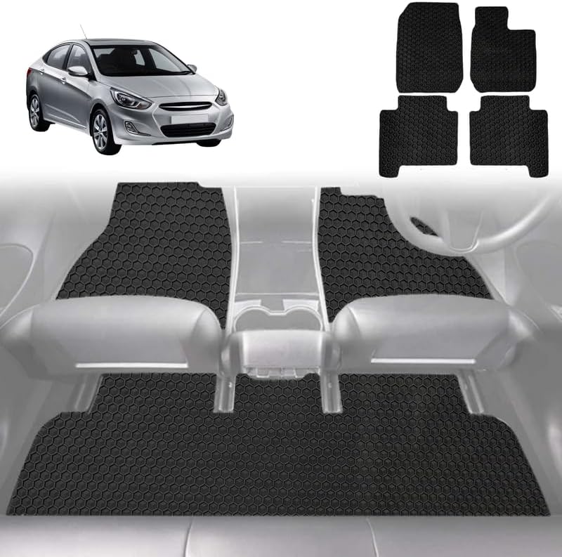 6D Diamond Car Floor Mats for Hyundai Accent 2011 - 2018 (R8) - Custom-Fit Carpet Liner