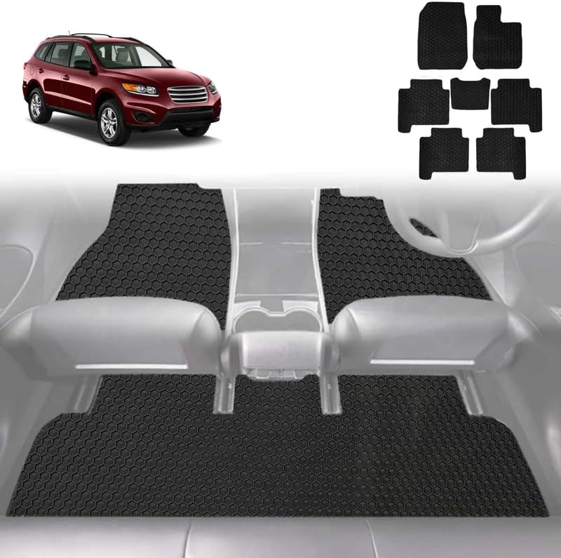 6D Diamond Car Floor Mats for Hyundai Santa Fe 2006 - 2012 CM - Custom-Fit Carpet Liner