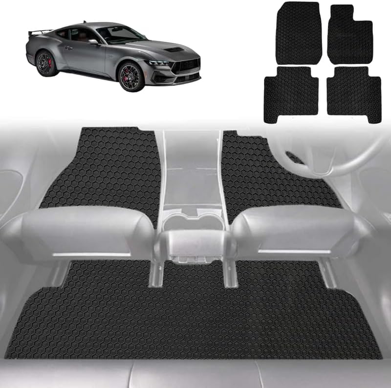 6D Diamond Car Floor Mats for Ford Mustang 2015 - 2024 (S550) - Custom-Fit Carpet Liner