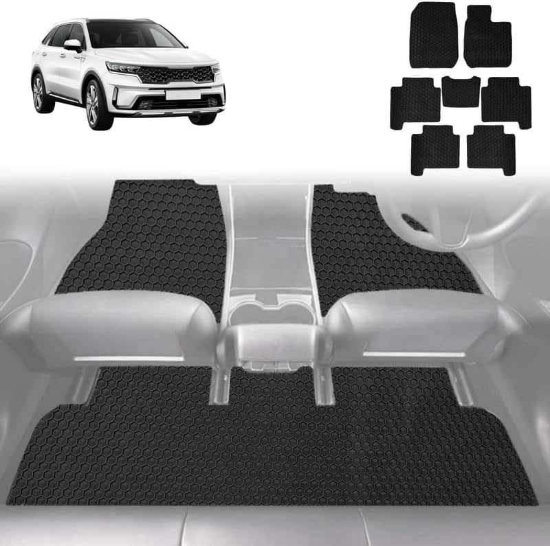 6D Diamond Car Floor Mats for Kia Sorento 2021 - Current (MQ4) - Custom-Fit Carpet Liner