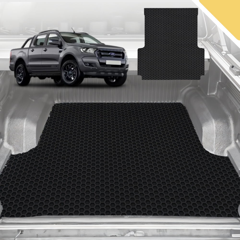 6D Pro Ute Tub Mat for Ford Ranger (PX2 Dual Cab Ute) 2015-2018 (with Spray on Liner or no Liner) - Black