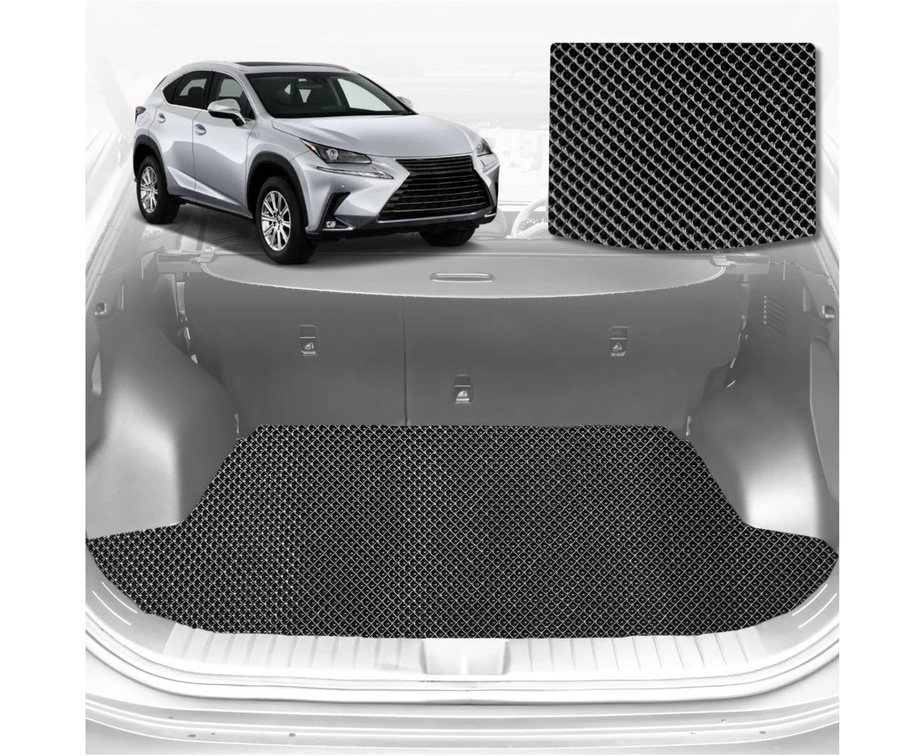 6D Diamond Car Boot Mat for Lexus NX 2014 - 2021 (10R, 15R)  - Heavy Duty Carpet Liner
