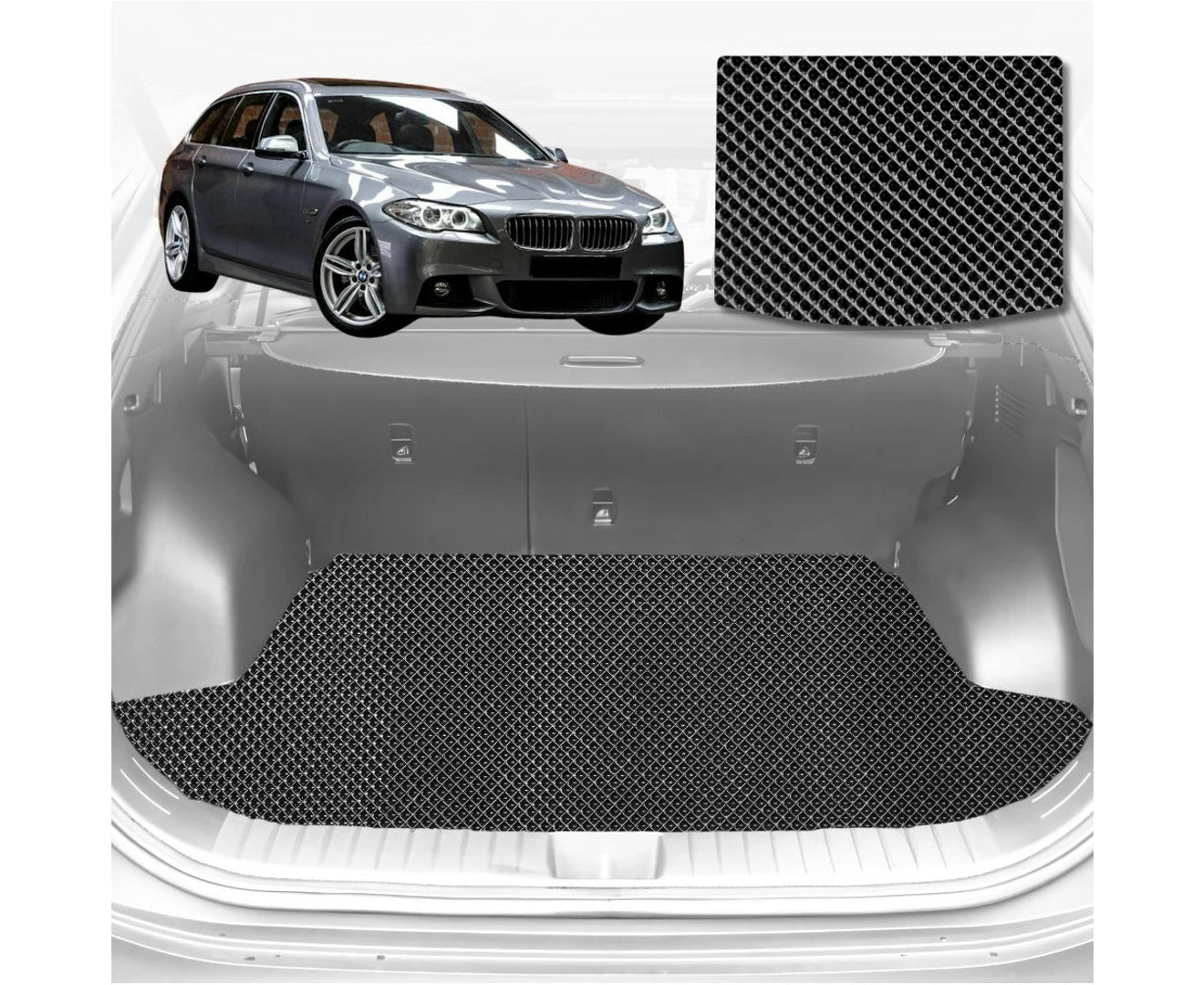 6D Diamond Car Boot Mat for BMW 5 Series 2010 - 2016 (F07 F10 F11) (Wagon) - Heavy Duty Carpet Liner