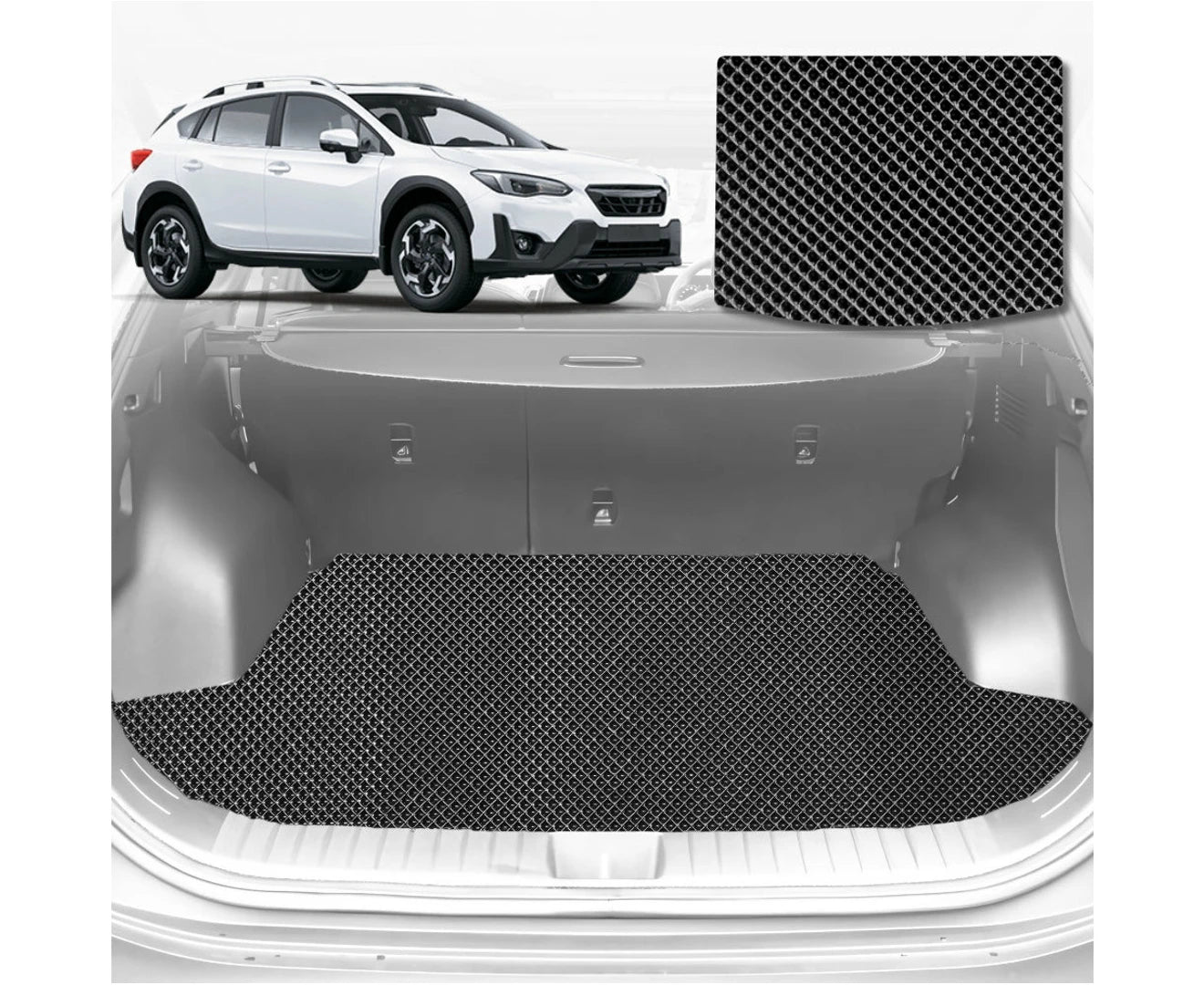 6D Diamond Car Boot Mat for Subaru XV 2017 - 2022 (GT) (Hybrid) - Heavy Duty Carpet Liner
