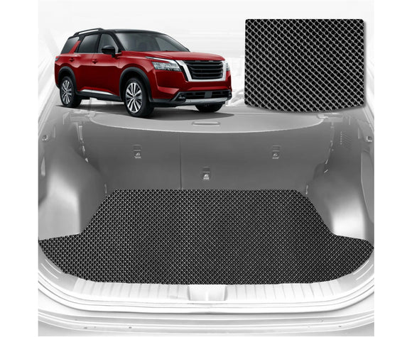 6D Diamond Car Boot Mat for Nissan Pathfinder 2013 - 2021 (R52) (3rd Row folded/5 seater) - Heavy Duty Carpet Liner