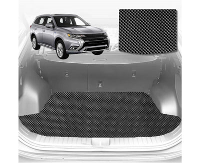 6D Diamond Car Boot Mat for Mitsubishi Outlander 2012 - 2018 (3rd Row folded/5 seater) - Heavy Duty Carpet Liner